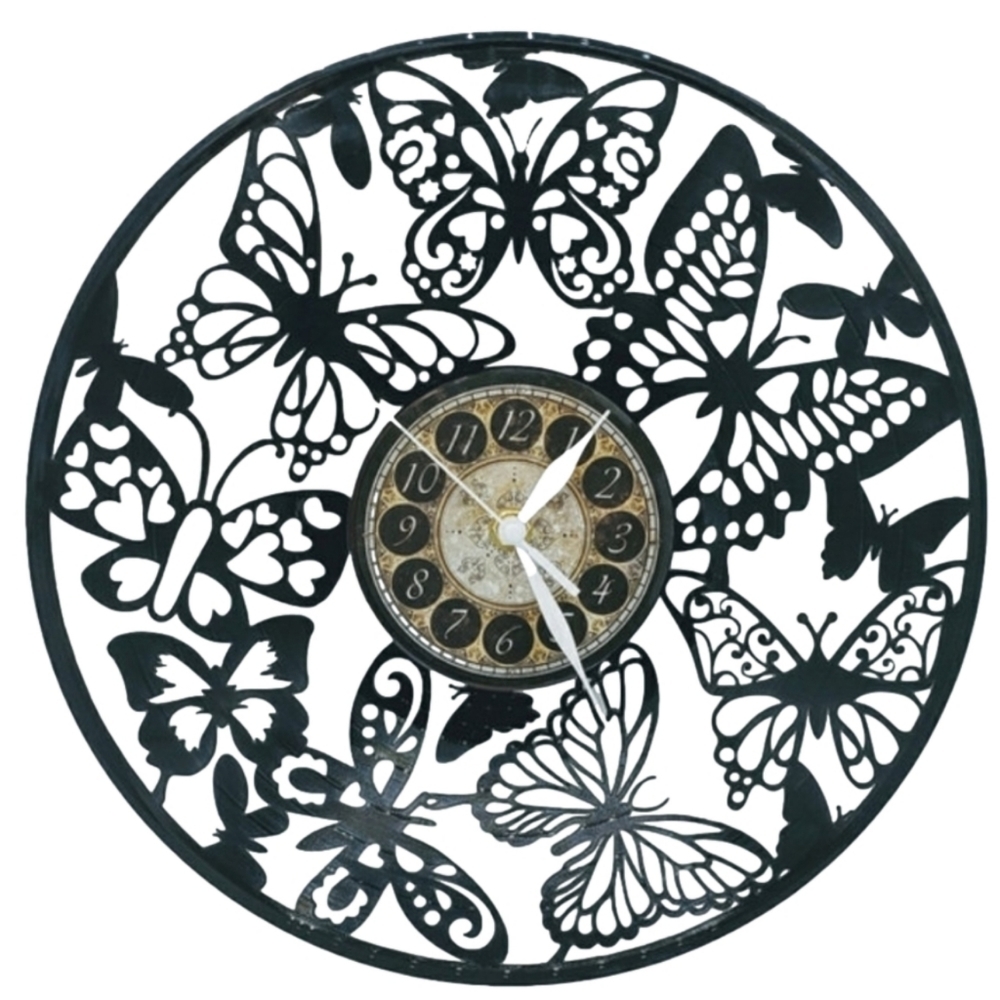 BUTTERFLIES 🦋 vinyl record clock